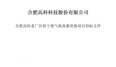 南宫NG28烘干废气换热器更换项目招标文件